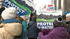 Opponents protest proposed coal mining project as Alberta regulator holds hearing